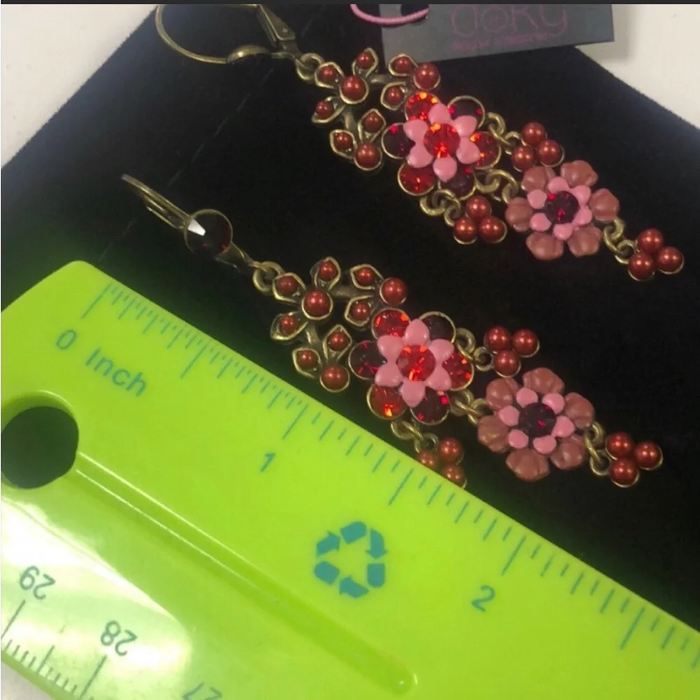 Vintage Inspired Pink Flower Whisper Dangles-NWT-Boutique
